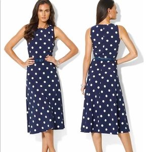 RALPH LAUREN | Sleeveless Polka Dot Midi Dress (2)